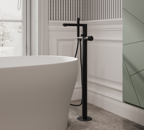 Смеситель для ванны с душем Allen Brau Liberty 5.33012-31 напольный черный - фото 5